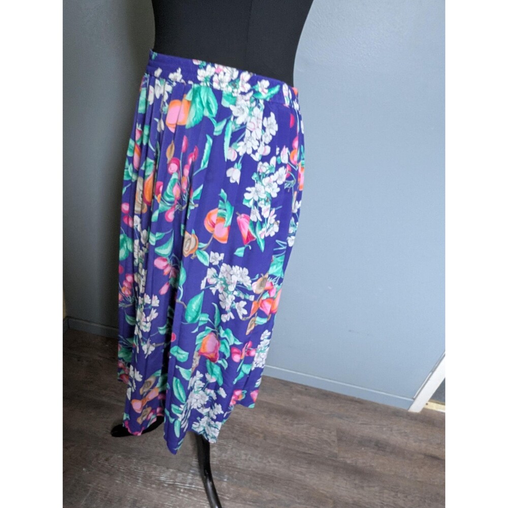 Vintage Lightweight Floral Pleated Skirt